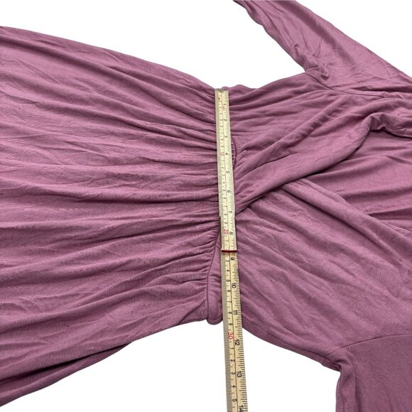 Mother Bee Mauve Maternity Maxi Dress Wrap Style Long Sleeves Size M - Picture 8 of 11